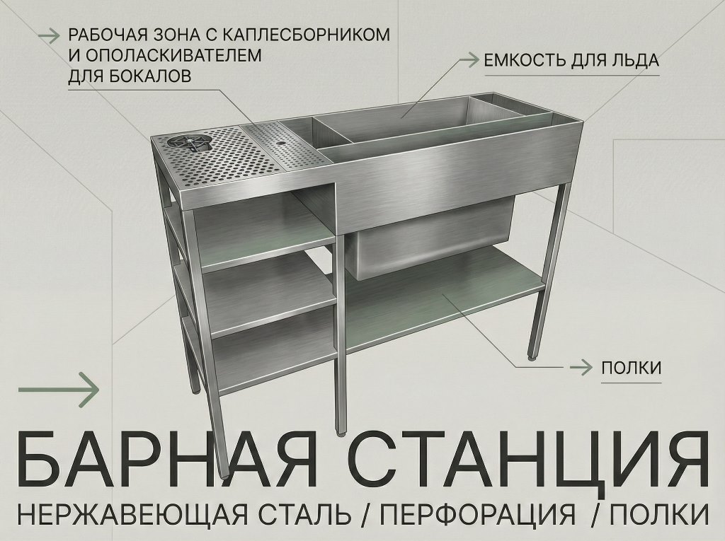 Барная коктейльная станция из нержавейки