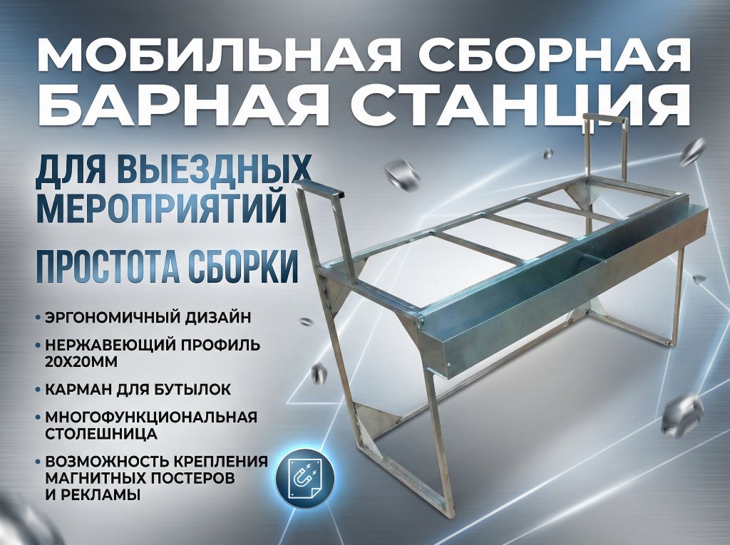 Мобильная барная станция постер